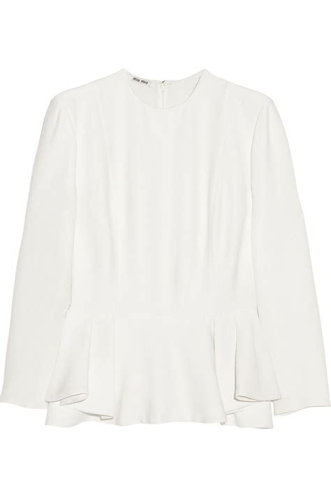 miu miu crepe peplum top|best peplum top brands.